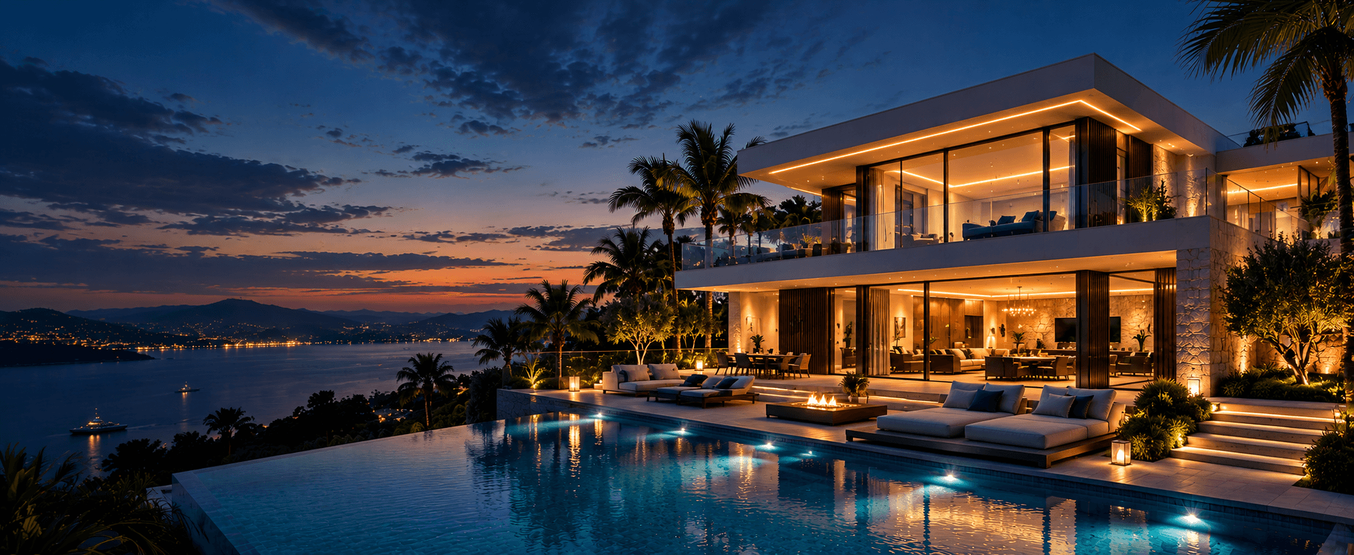 Vinamraa Solutions Luxury Architectural Smart Residence at Sunset